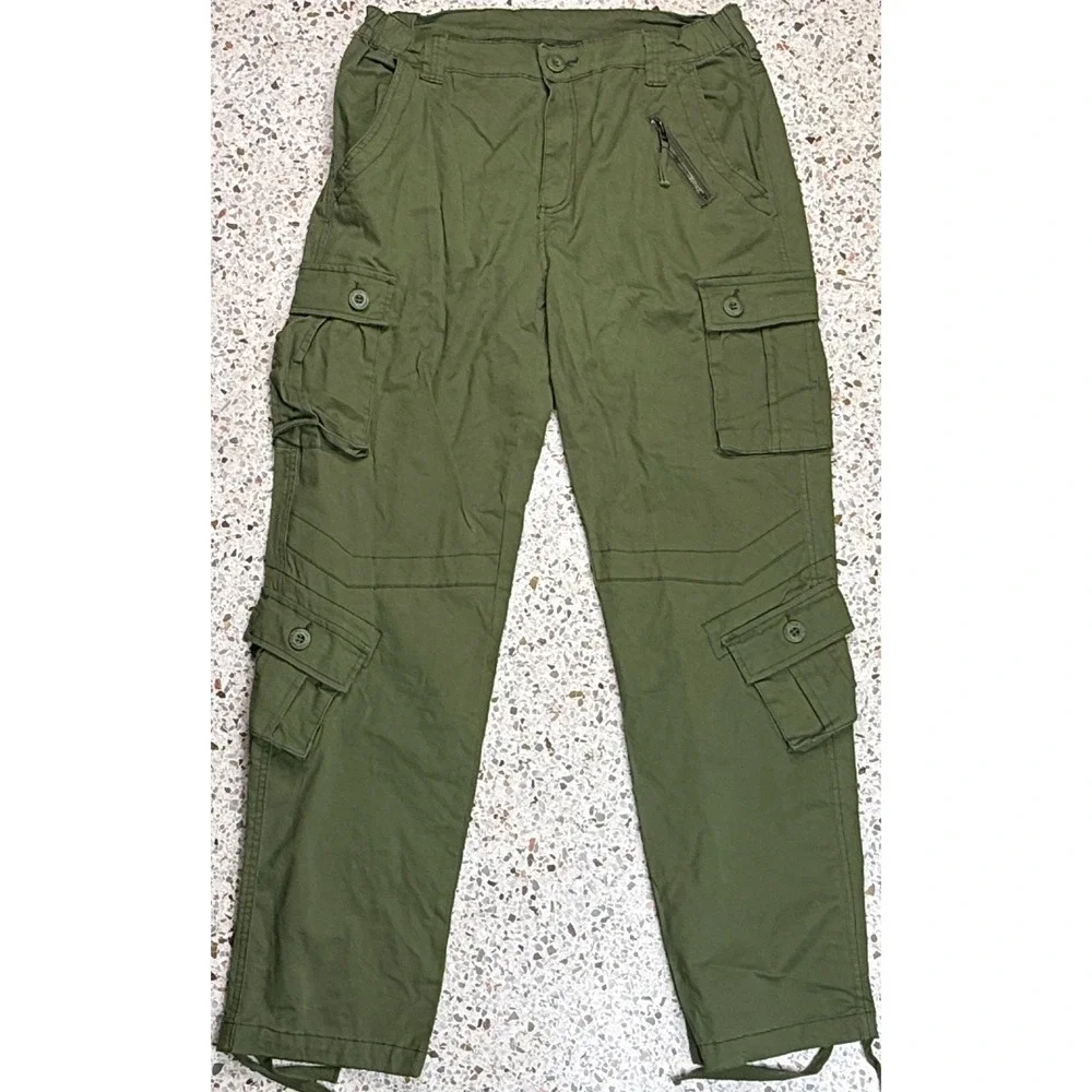 Must Way Women's Green Military Utility‎ Cargo Pants Size 14